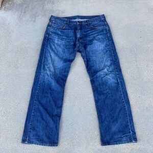 Levi's 569 Mens 36x32 Blue Wash Relaxed Fit Straight 100% Cotton Jeans